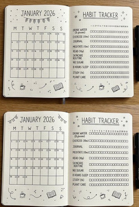 January 2026 Habit Tracker Spread! — 💍 💍 ultimate printable checklist