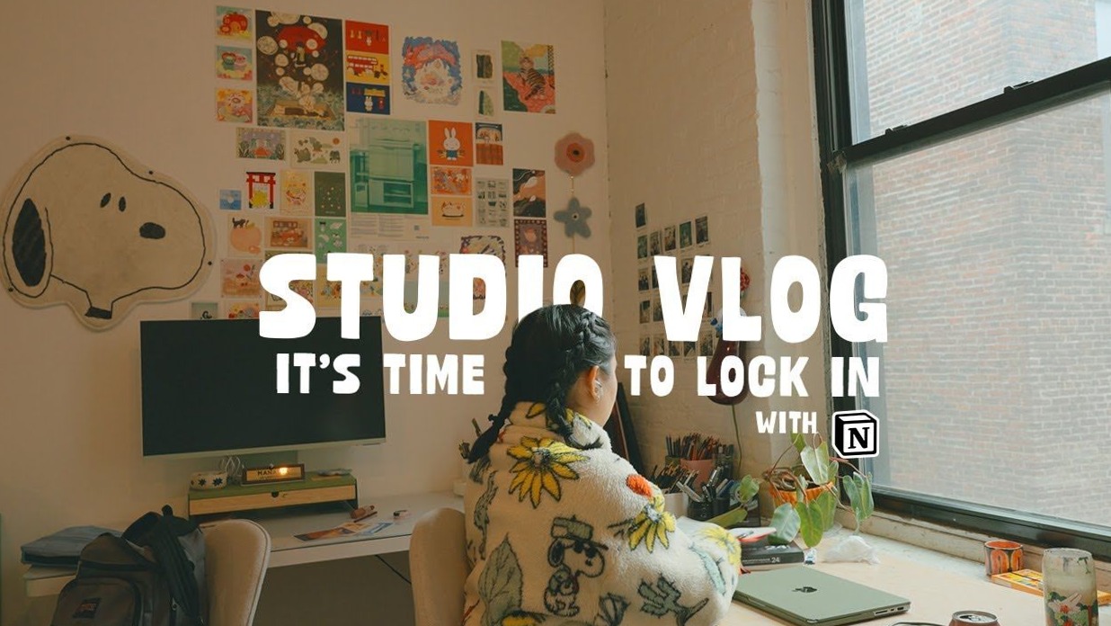 Let’s Lock In! My Notion Studio Vlog & Planning Routine — 🕯️ 🎀 2026 efficiency hack