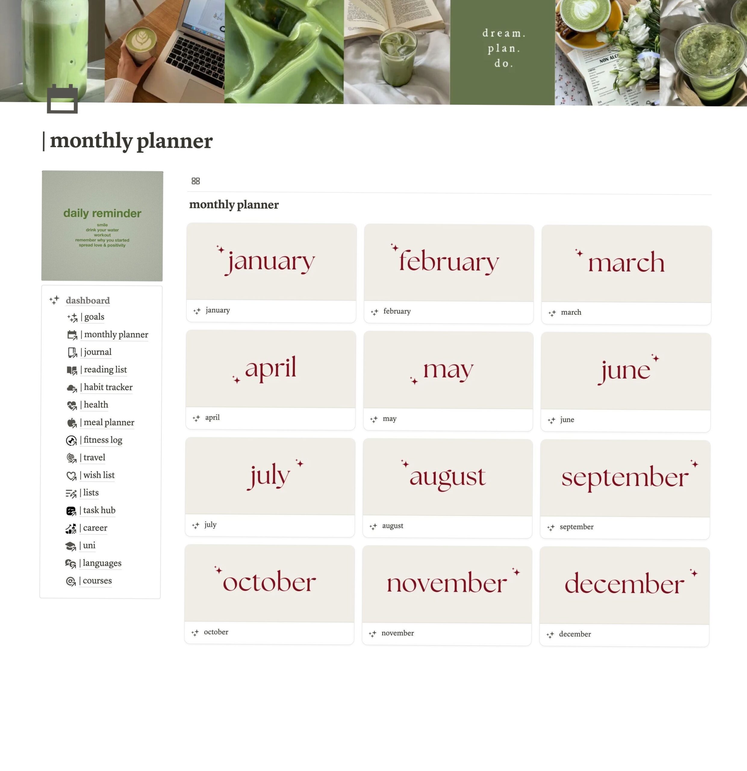 🥂 🌸 Level Up Your Life: 2025 Notion Planner | game-changing digital system