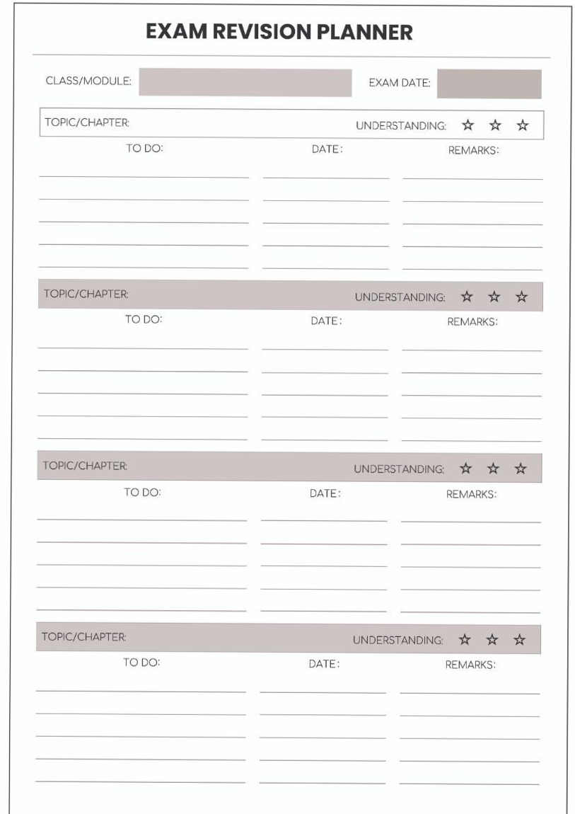 ☁️ ☁️ Minimalist Black & White Exam Planner for Focused Study | dream life manifestation