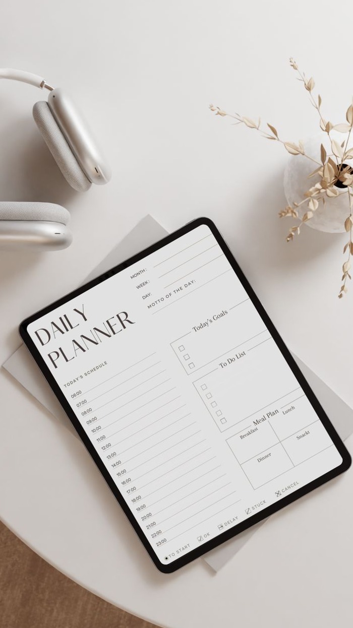 🖇️ 📌 Minimalist Daily Planner & Self-Care Printable Template | secret to staying productive
