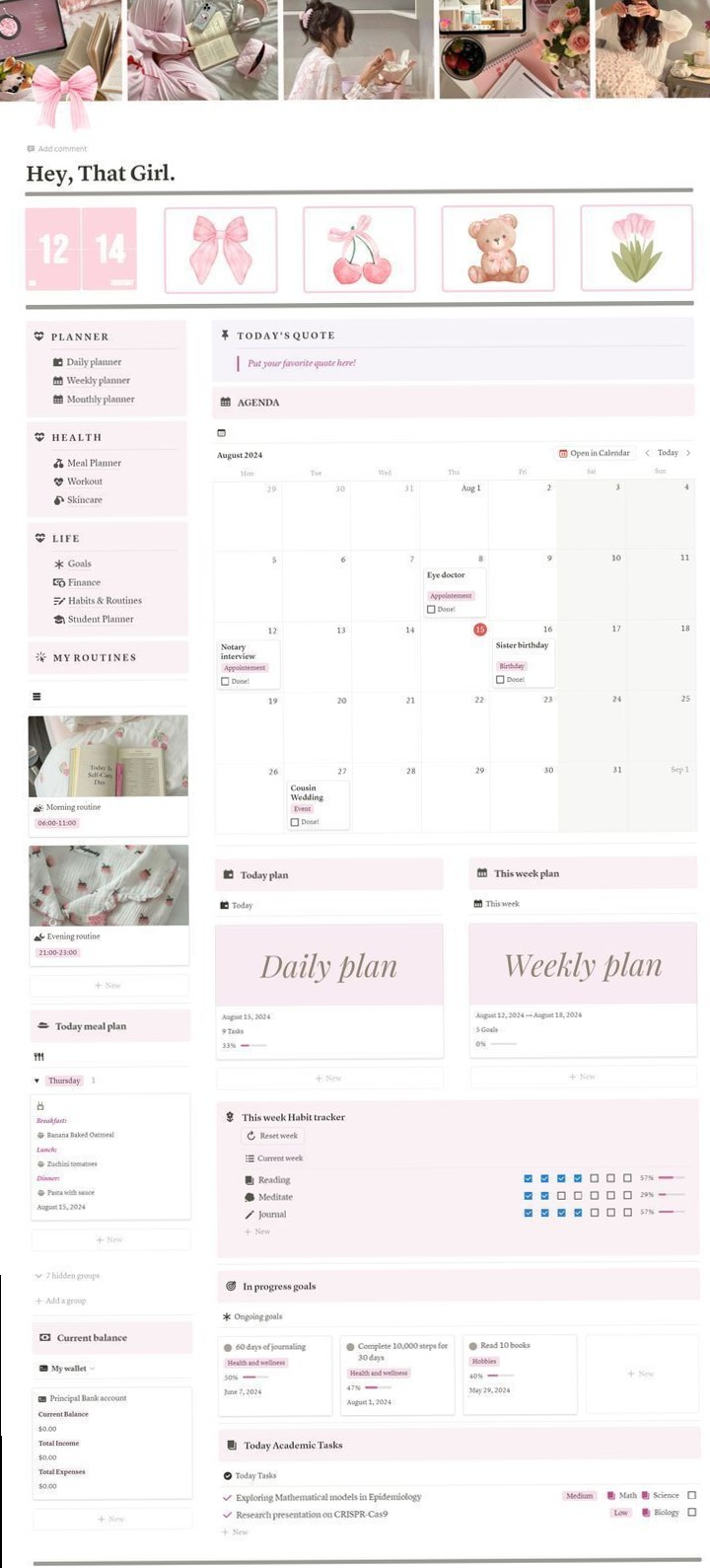 Notion Templates: Notes & Tasks for Digital Design & Productivity — 🤍 ☁️ only tool for life admin