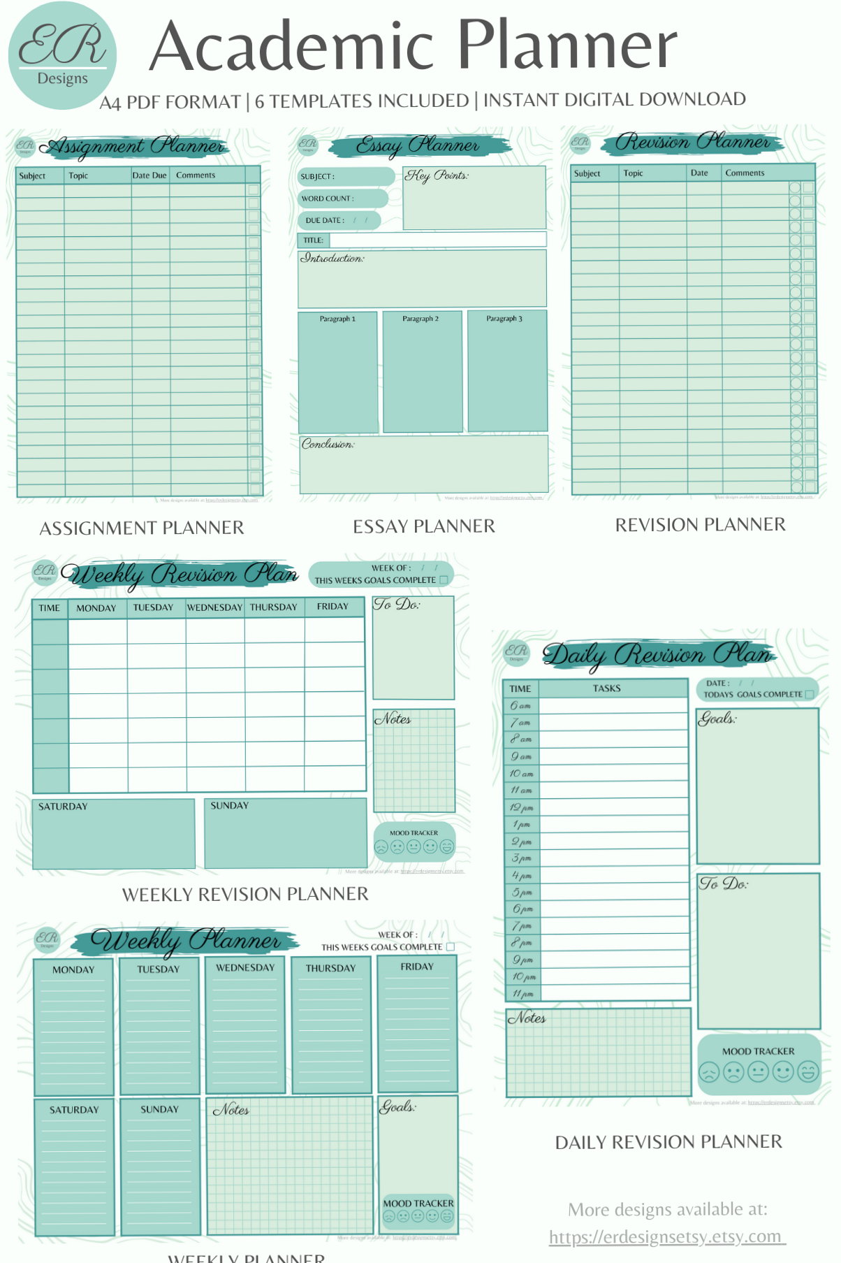 Ocean-Themed Academic Planner | Digital & Printable Design — 🎀 ✨ secret to staying productive