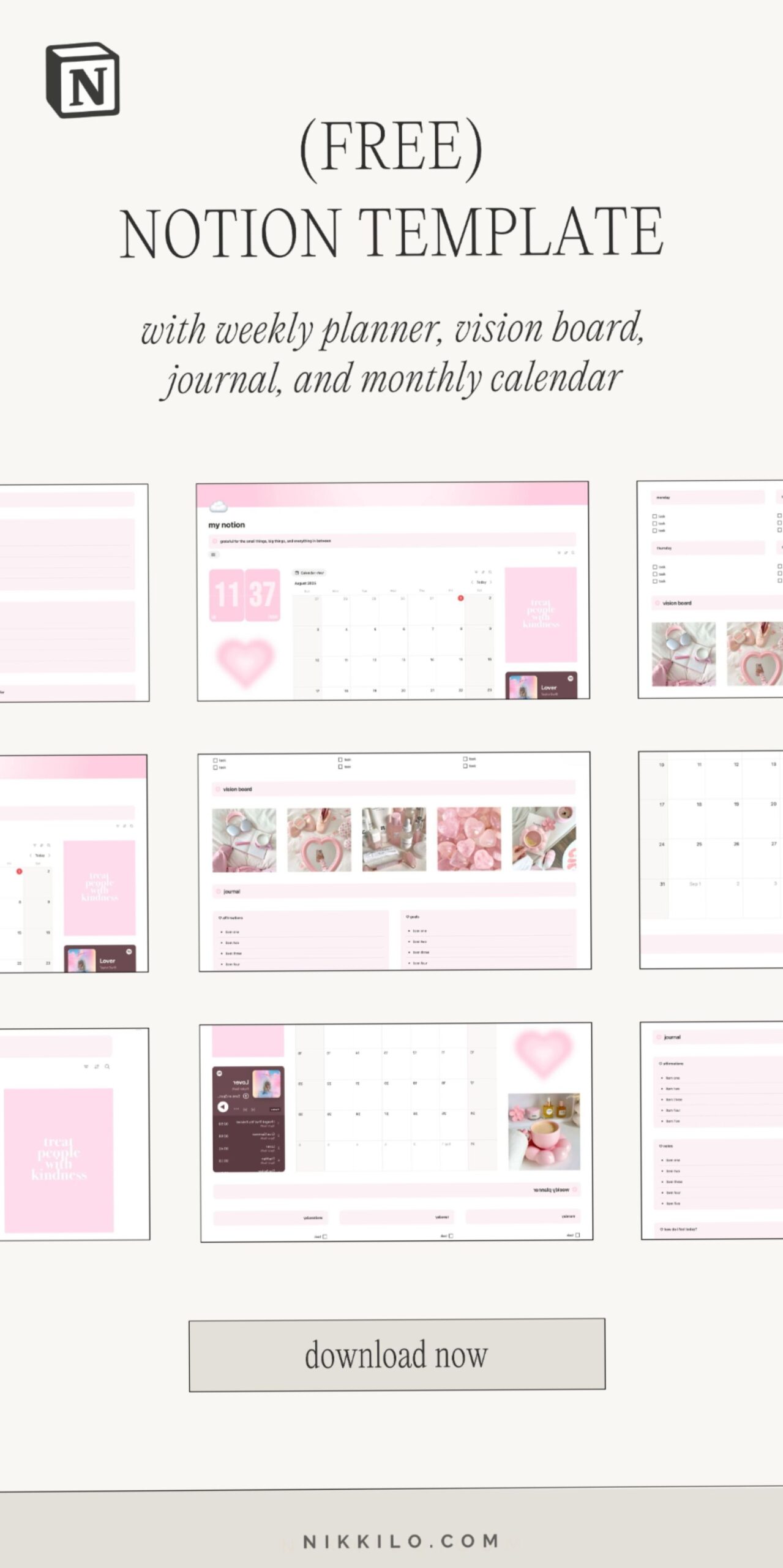 🎨 💎 only tool for life admin: The Cutest Free Notion Template for Pink Obsessions