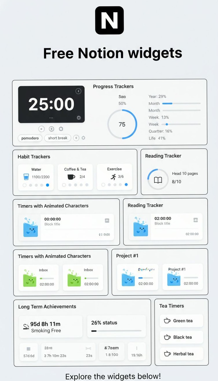 ✨ 🌿 only tool for life admin: Free Notion Templates: Best GreenNotion Widgets