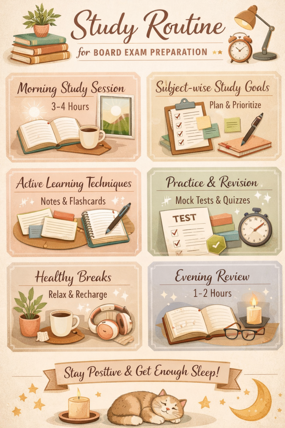 📅 📅 Perfect Study Routine for Board Exams Productive & Calm | stay inspired all year long