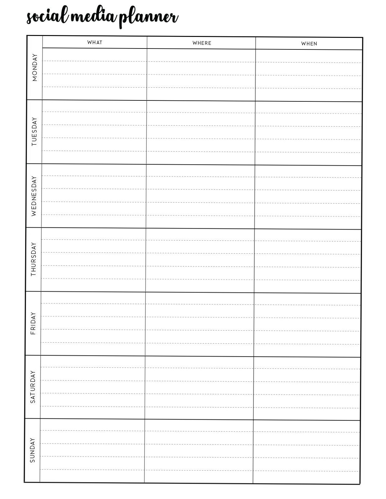 🌸 👰 Printable Social Media Campaign Planner | Digital Design Toolkit | stay inspired all year long