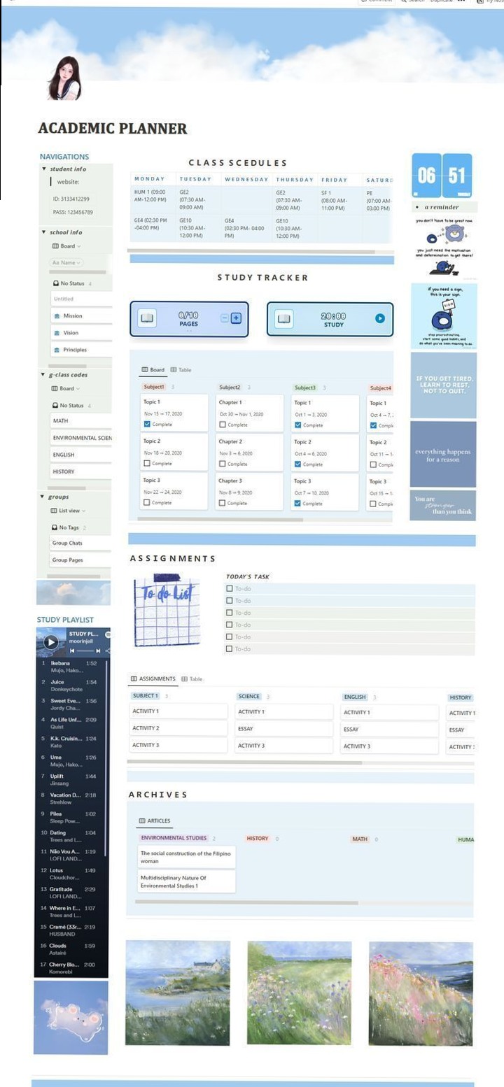 🍰 🌸 pro digital dashboard: 2024 Digital Planner | Notions & Student Templates