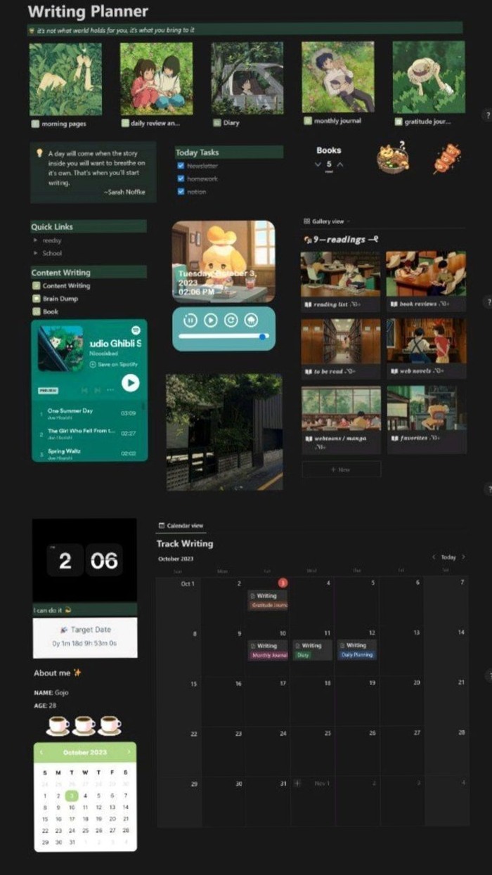 ✨ ✨ pro digital dashboard: NOTION Daily Journal Planner — All In One Content Planner Template