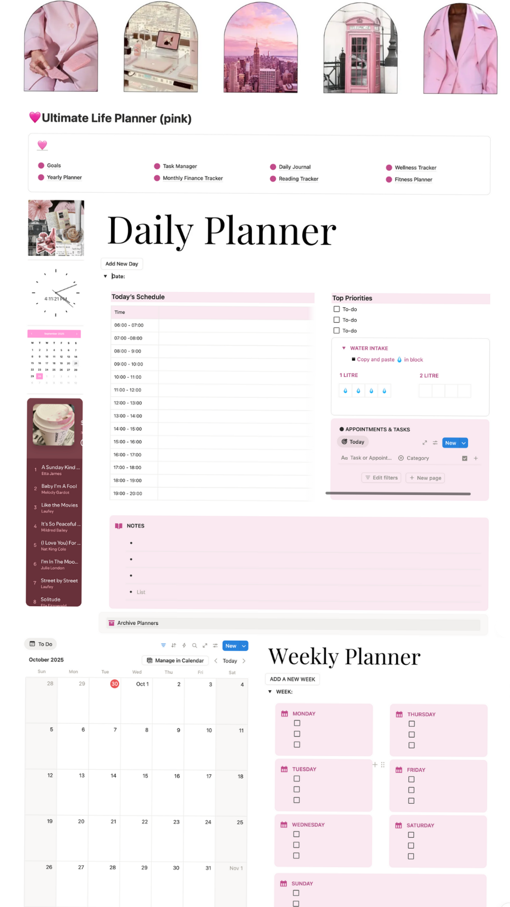🕯️ 🌿 pro digital dashboard: Pink Notion Ultimate Life Planner | Aesthetic All-in-One Digital Planner 33