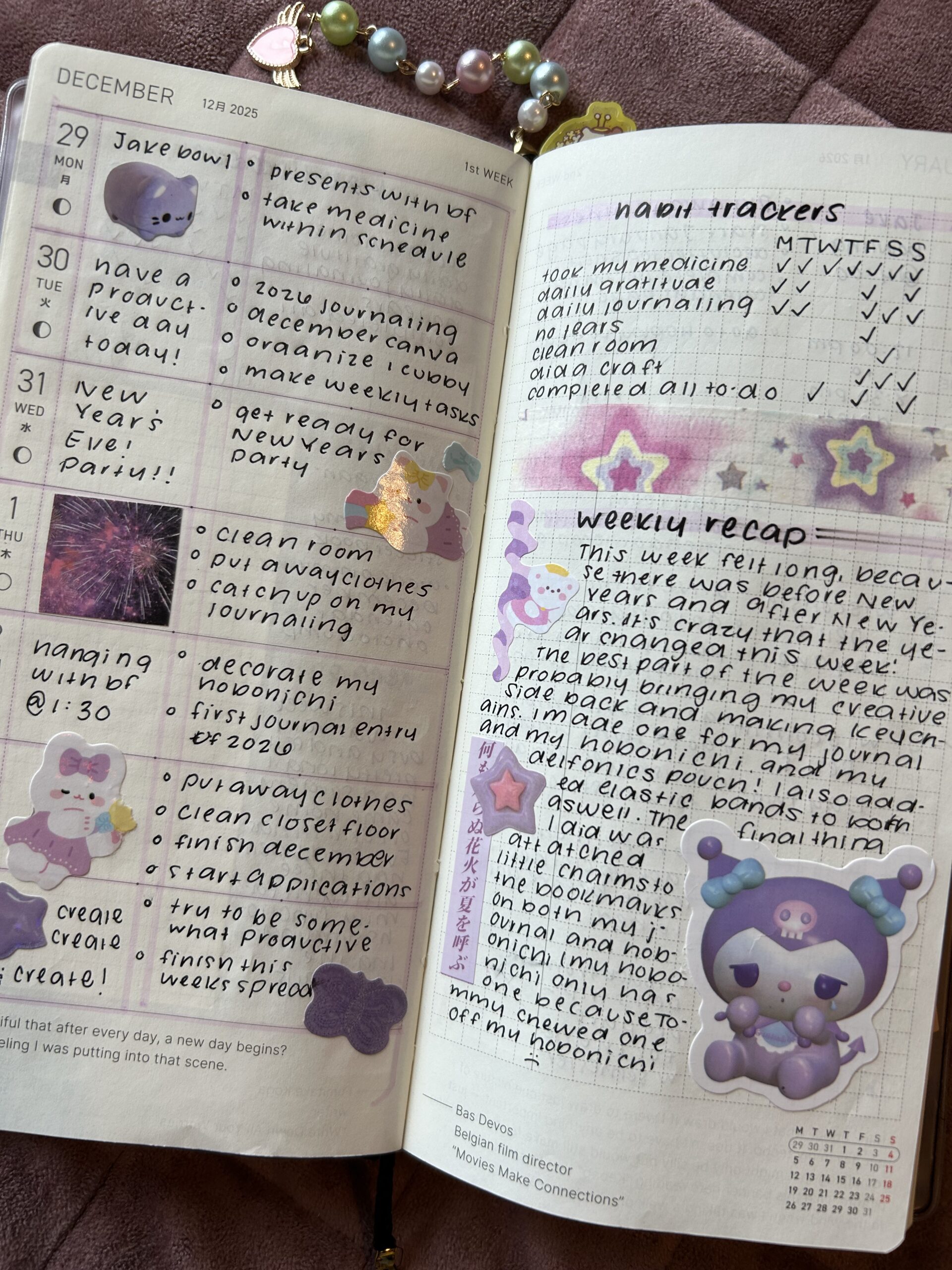 ☁️ 🌿 Purple Hobonichi Weeks Layout Design | dream life manifestation