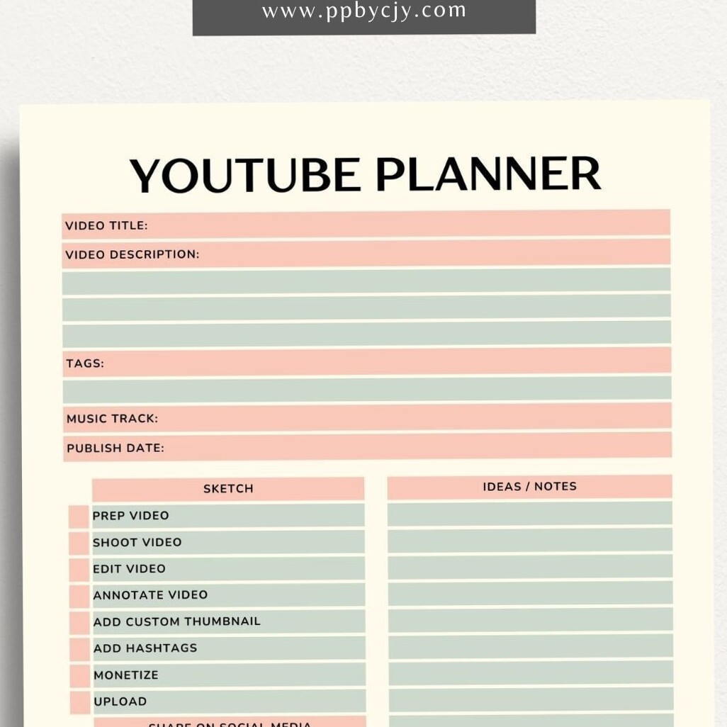 Retro YouTube Planner Template for Organized Creators — 👰 🥂 secret to staying productive