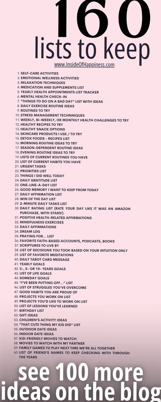 🕯️ 🎀 romanticize your routine: 160 Useful Lists to Organize Your Life