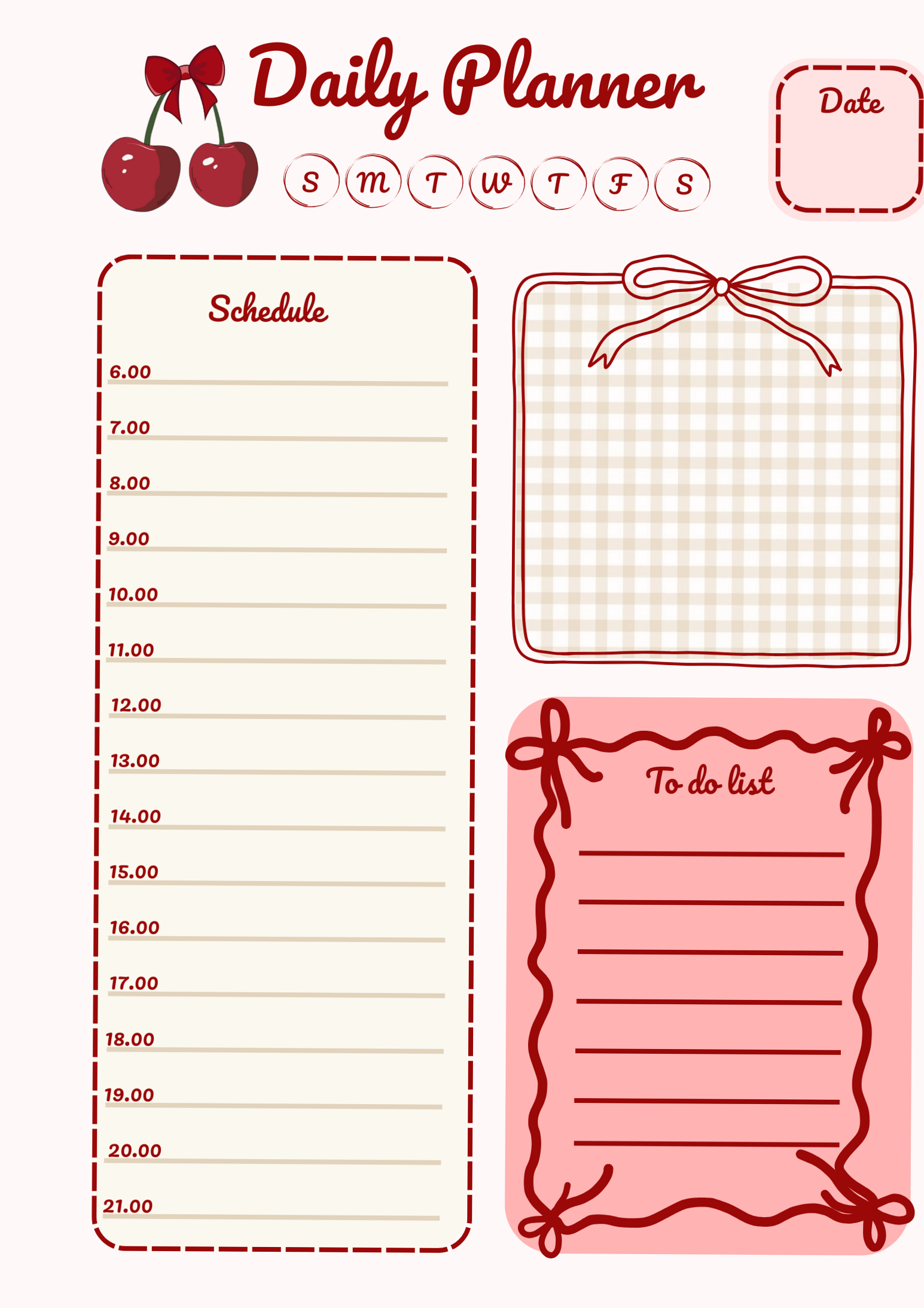 🖇️ 🖇️ romanticize your routine: Cute Minimal Daily Planner | Aesthetic Printable Design