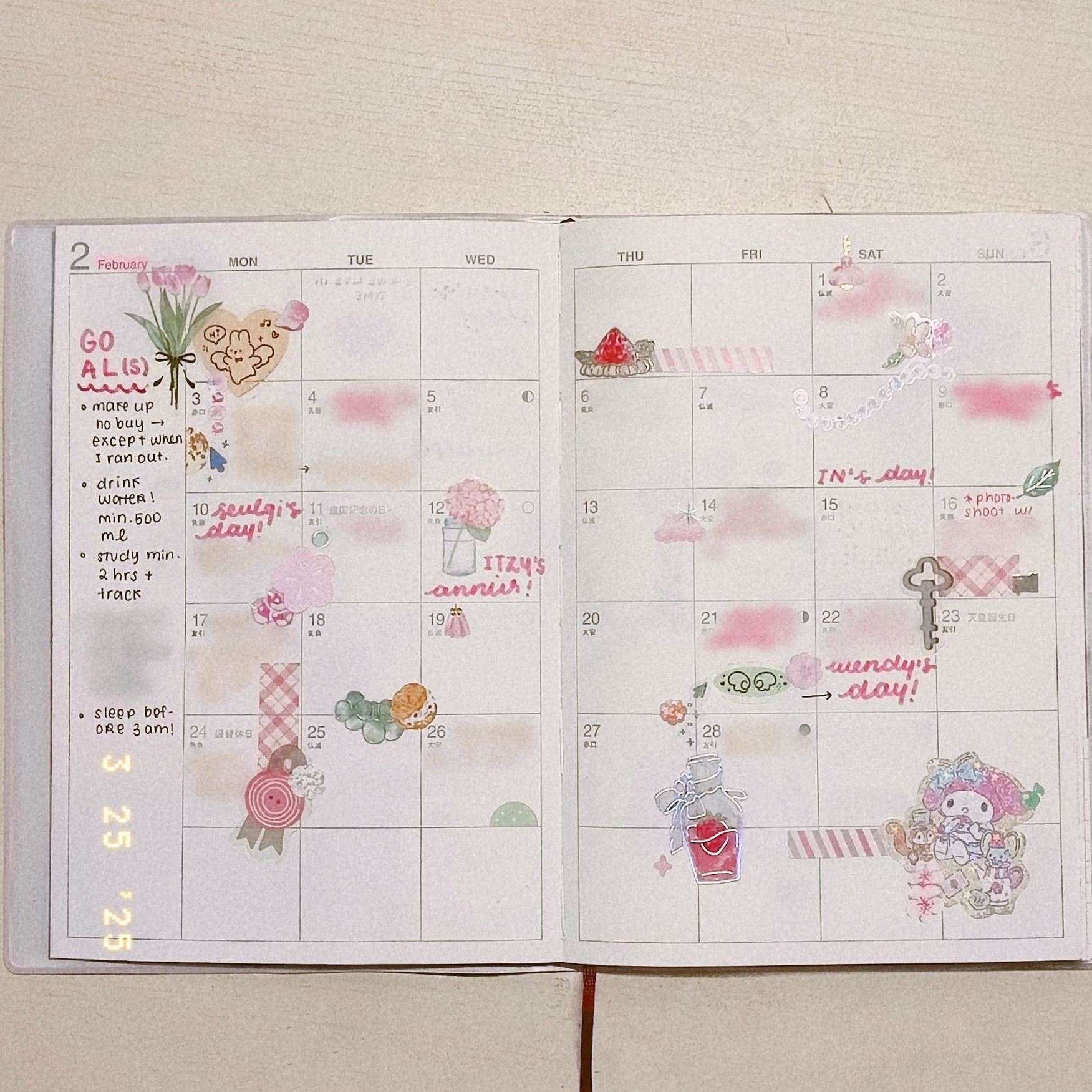🤍 🎀 romanticize your routine: February Monthly Journal Spread 🩷