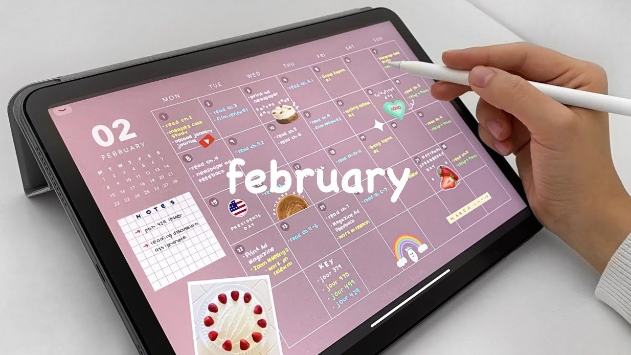 📊 📌 romanticize your routine: February Planner | ASMR | Goodnotes 5 Digital Template