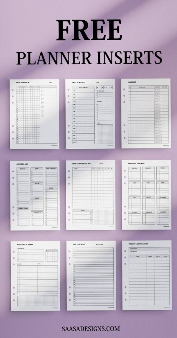 📝 🖇️ romanticize your routine: Free Planner Inserts PDF Collection