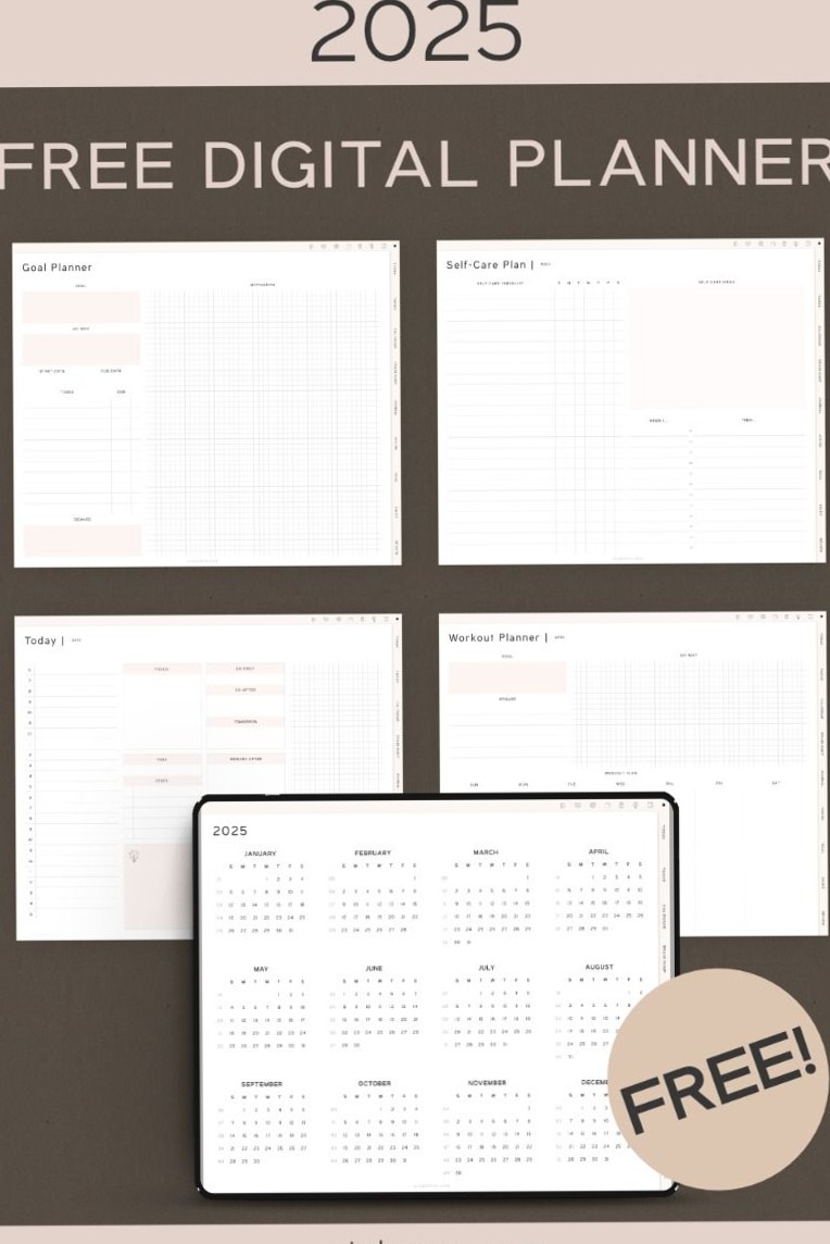 💌 💌 romanticize your routine: Free Goodnotes Templates 2025 | Anja Home Digital Planner PDF