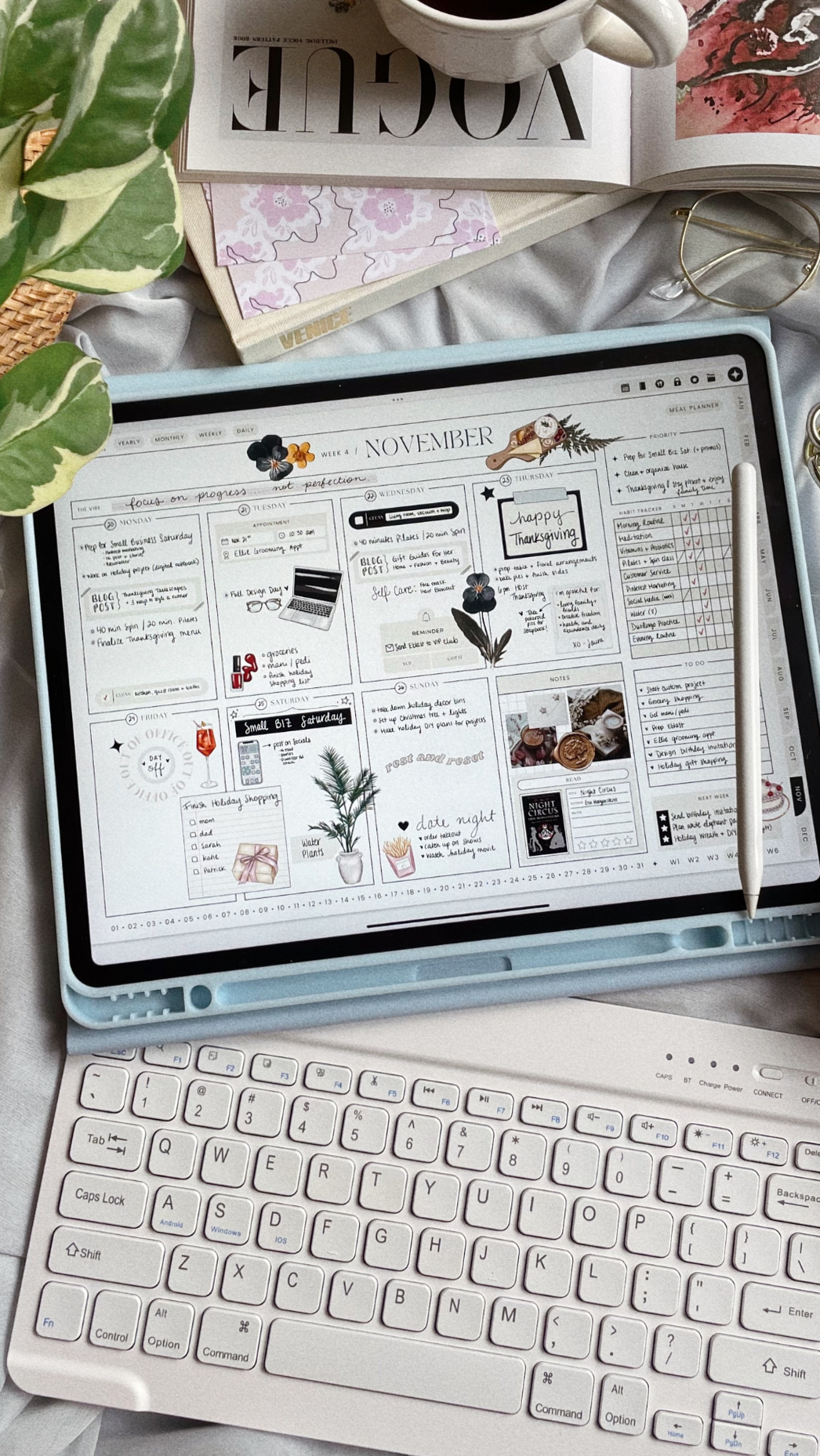 🪄 🎨 romanticize your routine: Peaceful Life Digital Planner: Monthly Vision & Calendar Freebies