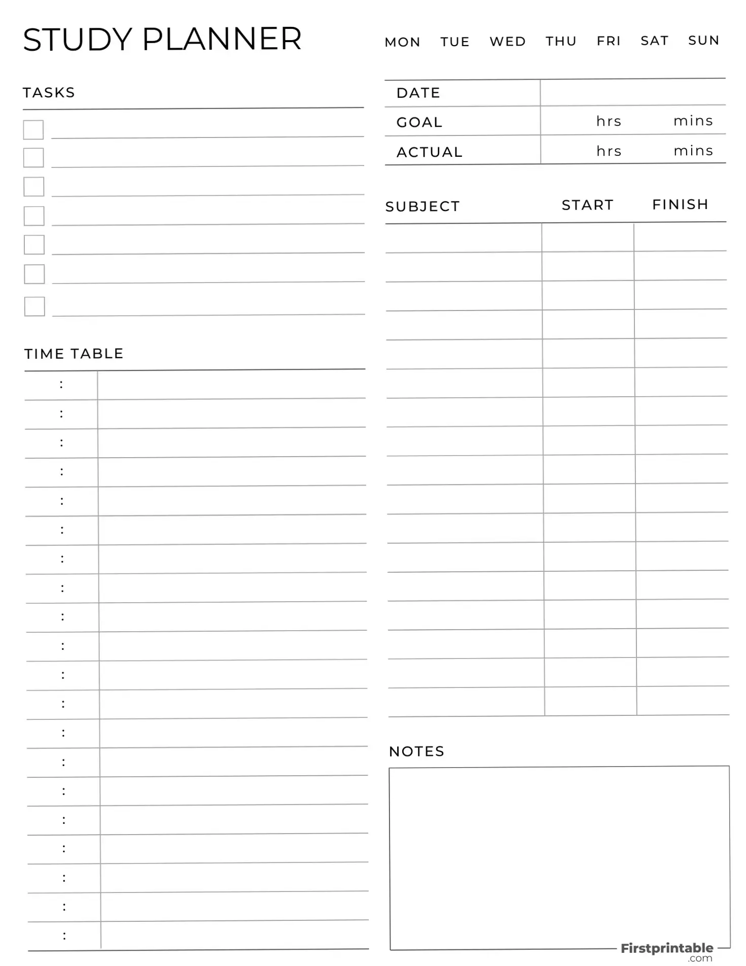 📌 📁 romanticize your routine: Printable Daily Study Planner | Fillable PDF for Productivity & Focus