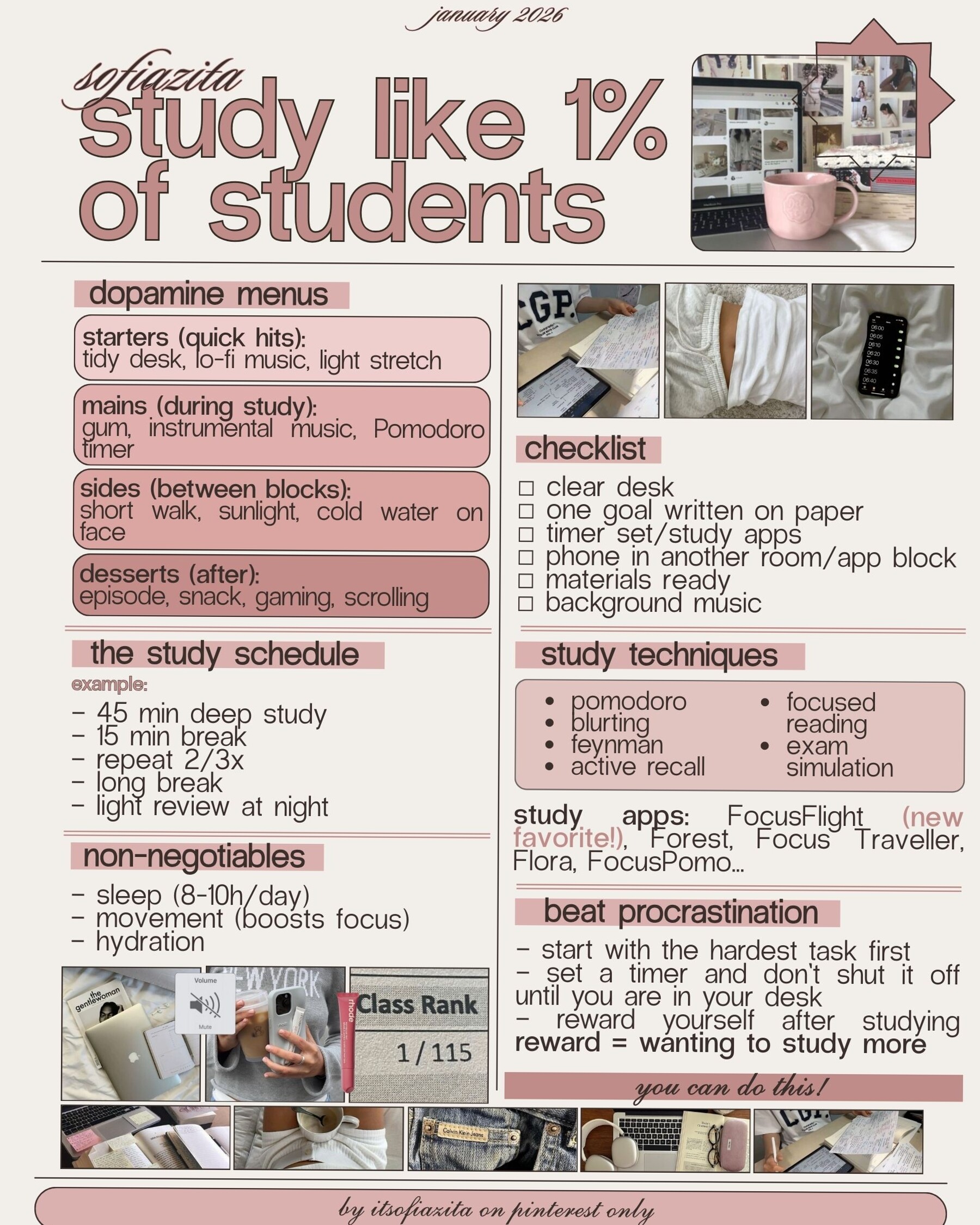 🪄 💎 romanticize your routine: Study Like 1% of Students: Elite Focus & Productivity Hacks