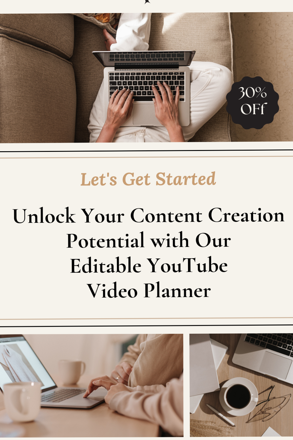 👰 💌 romanticize your routine: YouTube Video Script & Content Planner — Editable Digital Design Asset
