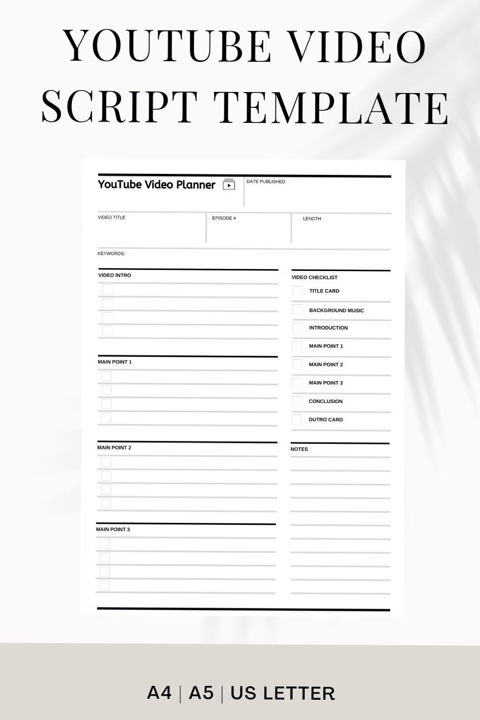 ☁️ ☁️ romanticize your routine: Youtube Video Script Template for Creative Planners & Digital Design