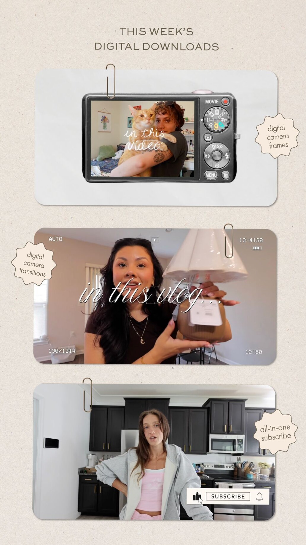 🎀 ✨ romanticize your routine: YouTube Creators Digital Download Templates