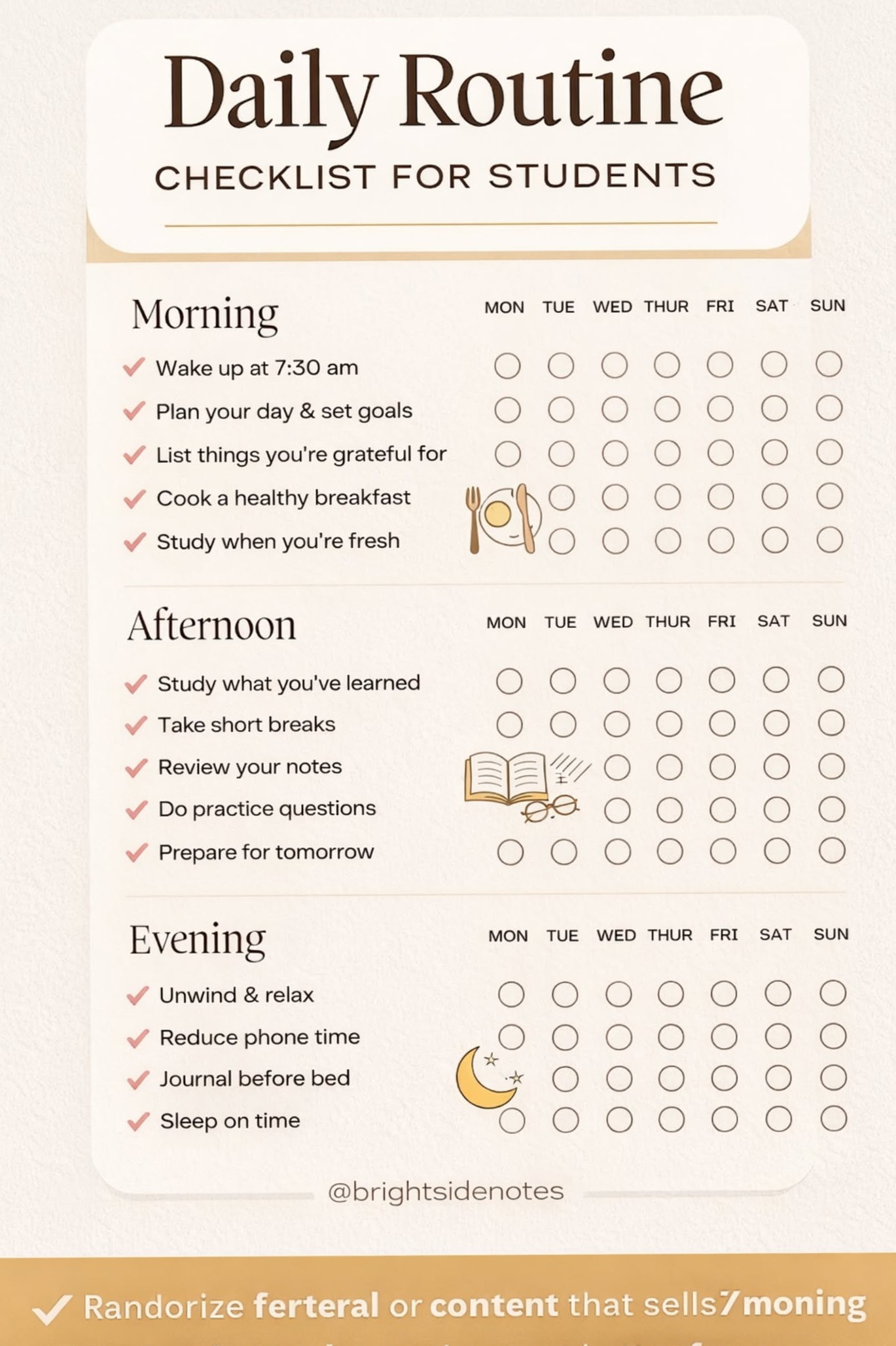 ✨ 🌿 seamless organization hack: Daily Routine Checklist for Students (Morning to Night)