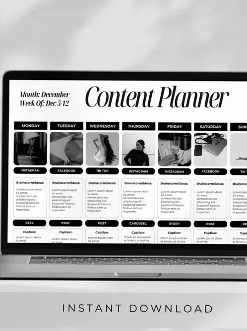 ☁️ 🤍 secret to staying productive: 2025 Content Planner Template — Free Printable Design