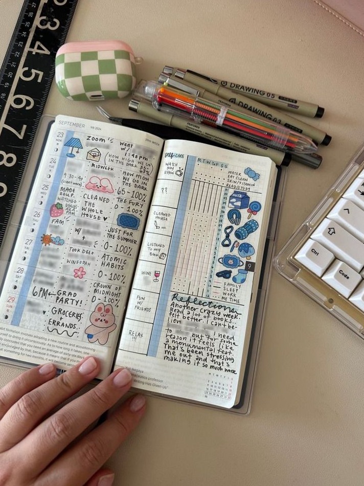 🍰 💍 secret to staying productive: Hobonichi Weeks Layout: Digital Design Inspiration