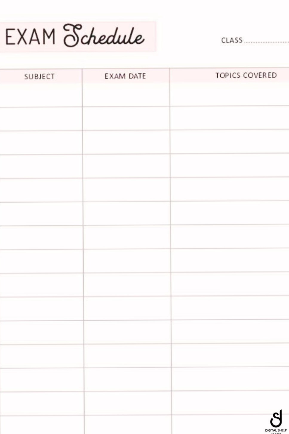 📁 🖇️ secret to staying productive: Free Printable Exam Schedule Template — Study Planner Design