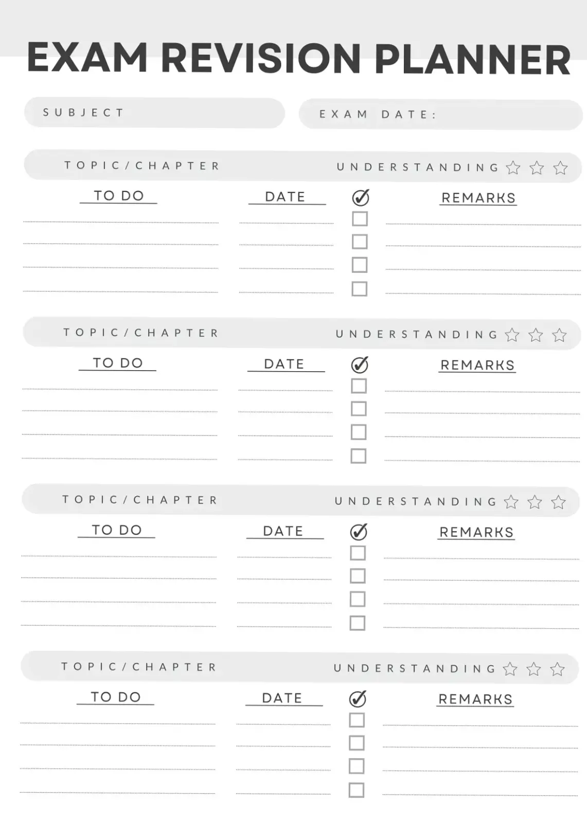 🕯️ 🕯️ secret to staying productive: The Minimalist Exam Revision Planner | Clean Digital Design