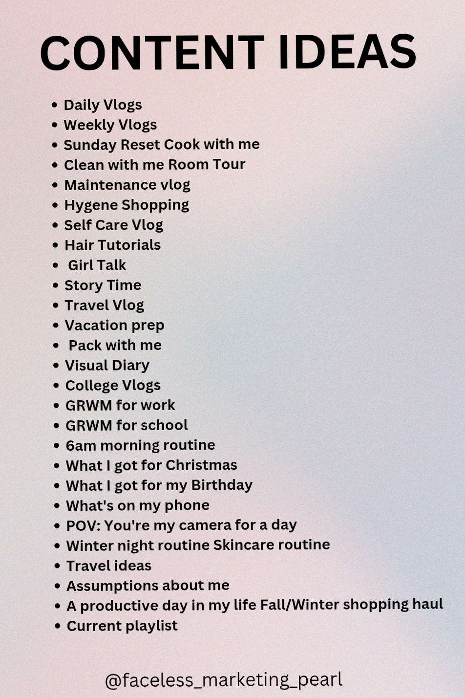 💎 💎 secret to staying productive: 30+ Content Ideas for Daily Vlogs & More | YouTube Ready