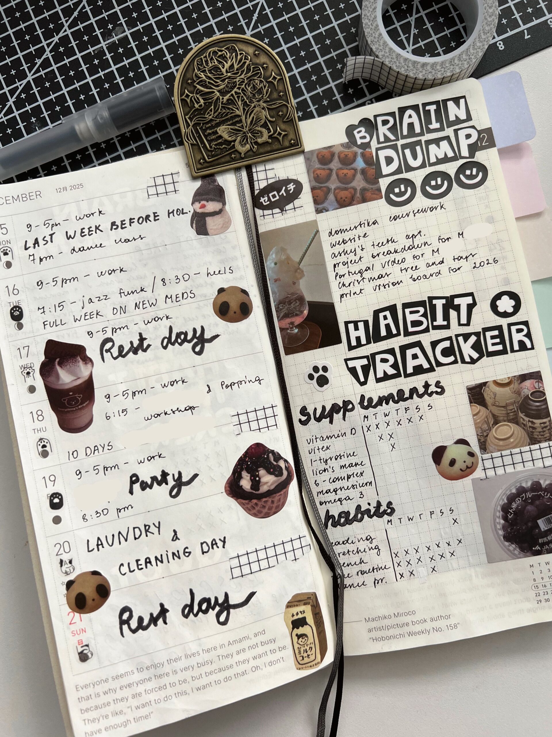 🖇️ 📝 secret to staying productive: Hobonichi Weeks Spread Inspo Week 51