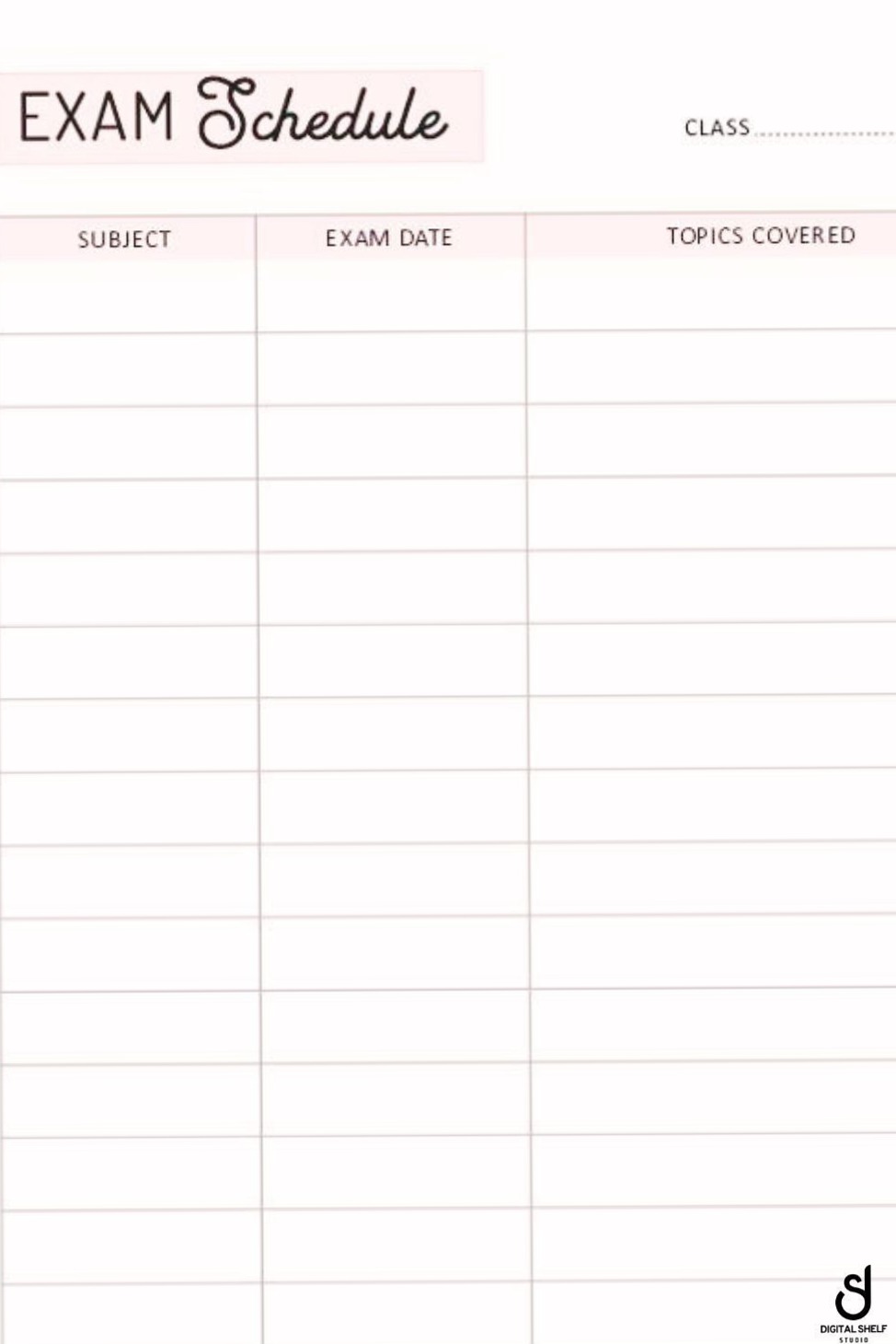 🖌️ 💎 secret to staying productive: Free Printable Exam Schedule Template — Study Planner Design