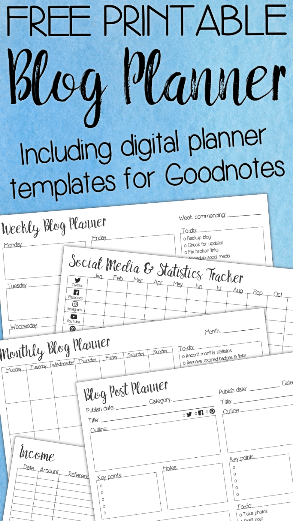 👰 👰 secret to staying productive: Free Printable Blog Planner + Digital Goodnotes Templates