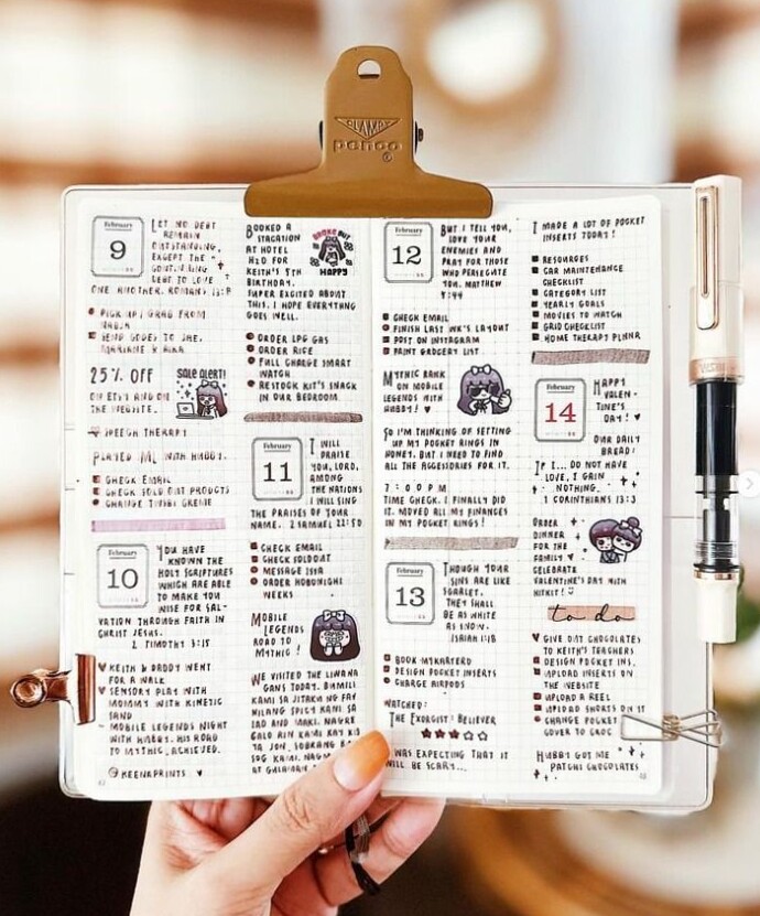 🪄 📍 secret to staying productive: Feb 9-14, 2026 Hobonichi Notes Pages