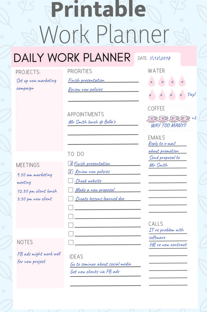 🪄 🎨 secret to staying productive: Daily Work Planner | Agenda & Organizer | Etsy Printable