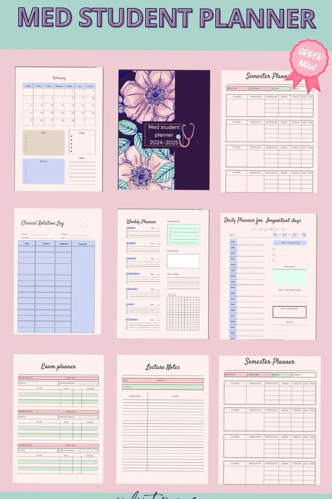 🤍 ✨ secret to staying productive: Medical Planner for Study Success | Boost Pro