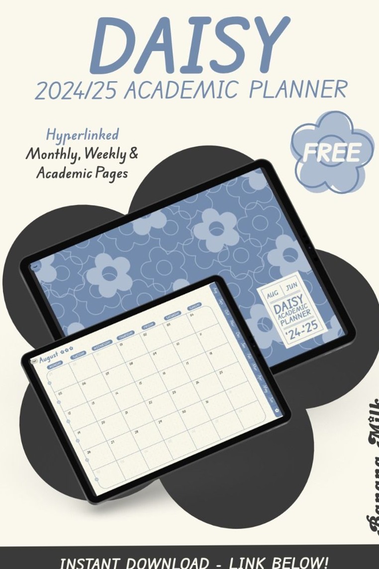 📁 🖇️ secret to staying productive: DAISY | Free 2024-2025 Digital Academic Planner