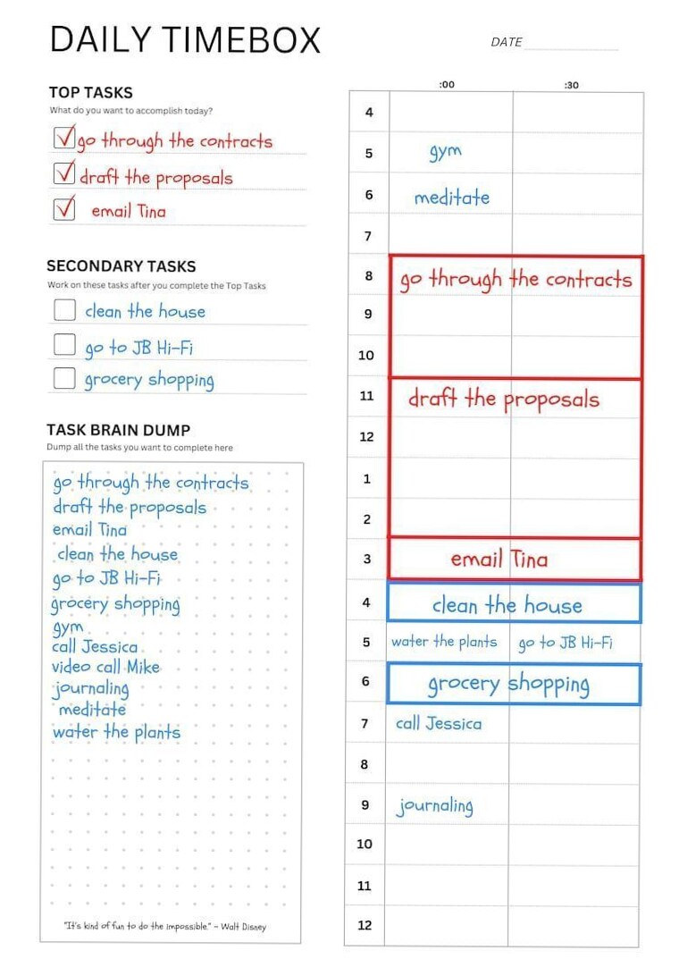 💌 💍 Simple Office Organization with Time Blocking Printable for Effective Time Management | romanticize your routine