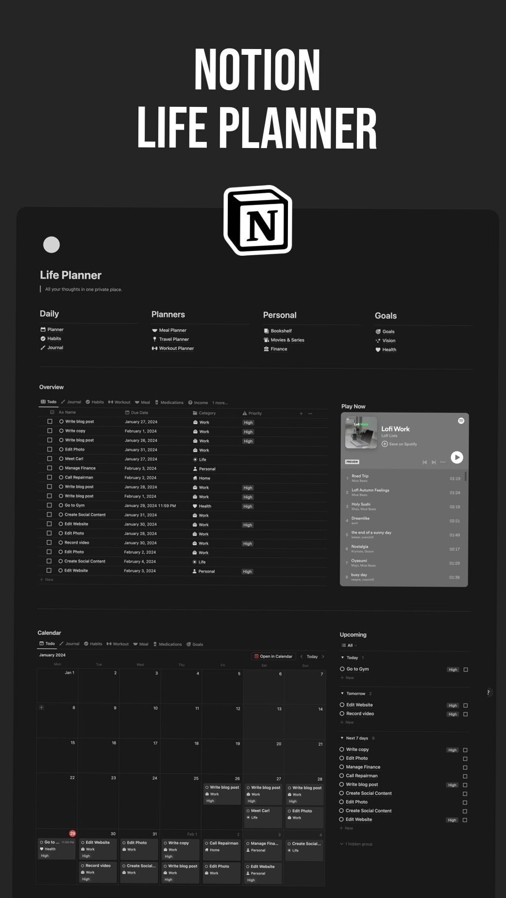 Simplified & Customizable Notion Life Planner for Digital Design & Creative Workflows — 🤍 🤍 game-changing digital system