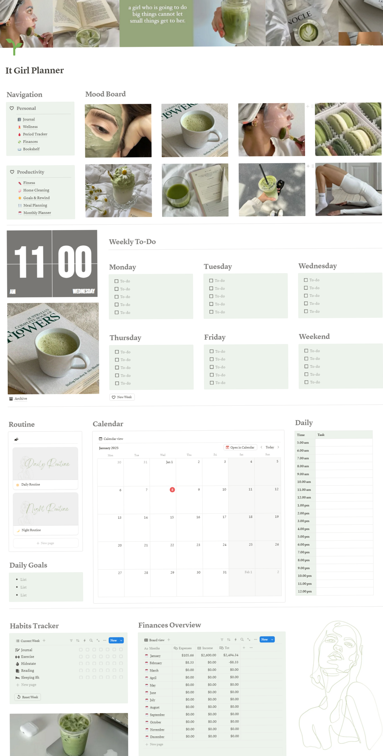 Social Media Planner for Creative Digital Design — 📊 📝 romanticize your routine