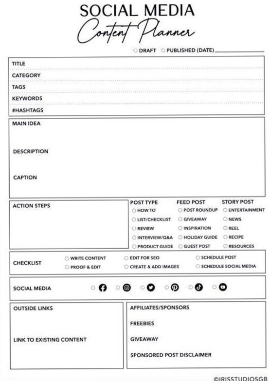 Social Media Planner | Goodnotes/Notability | Printable — 🥂 🍰 stay inspired all year long