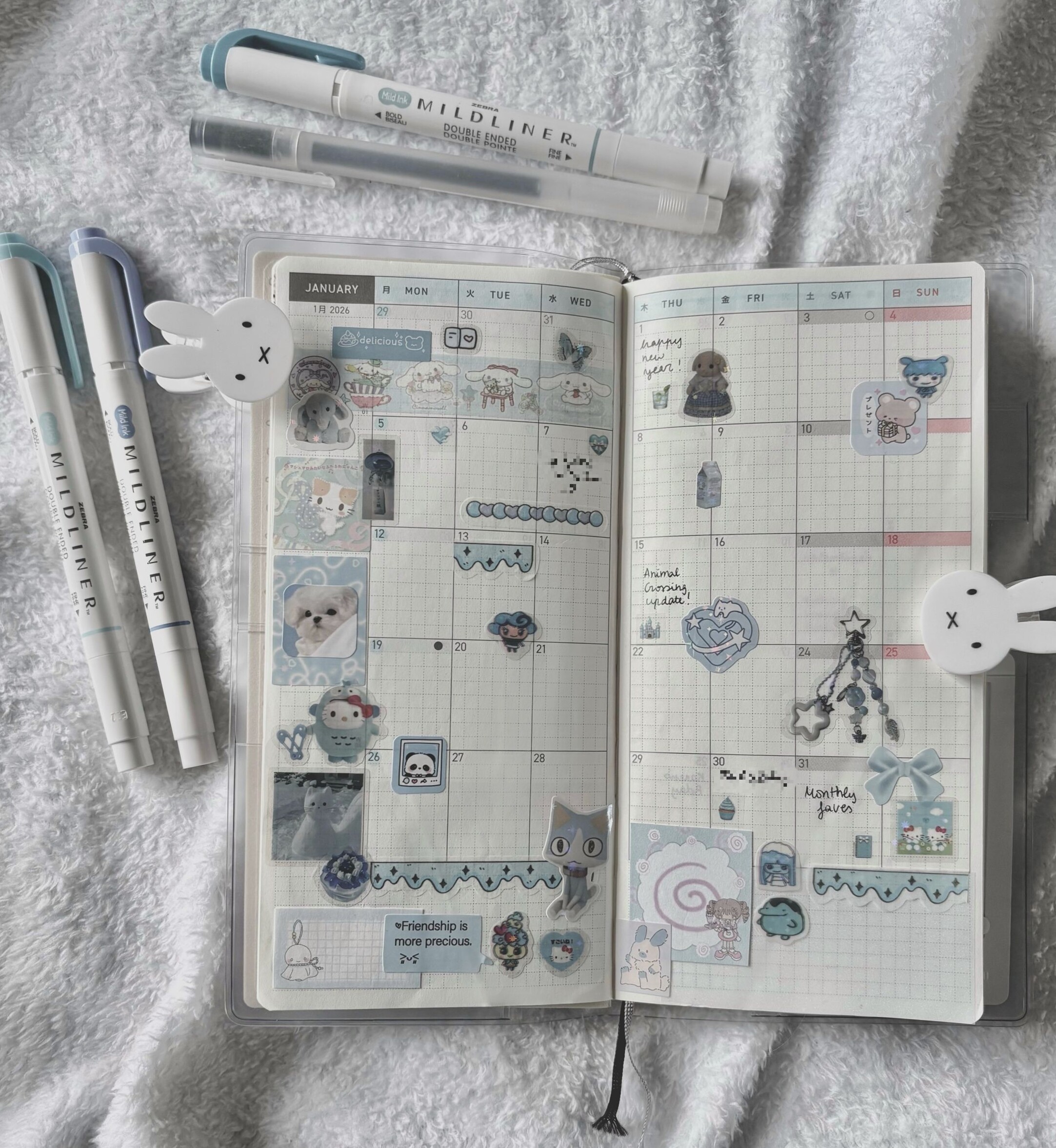 ✨ ☁️ Soft Blue Digital Design Elements for Planners | stay inspired all year long