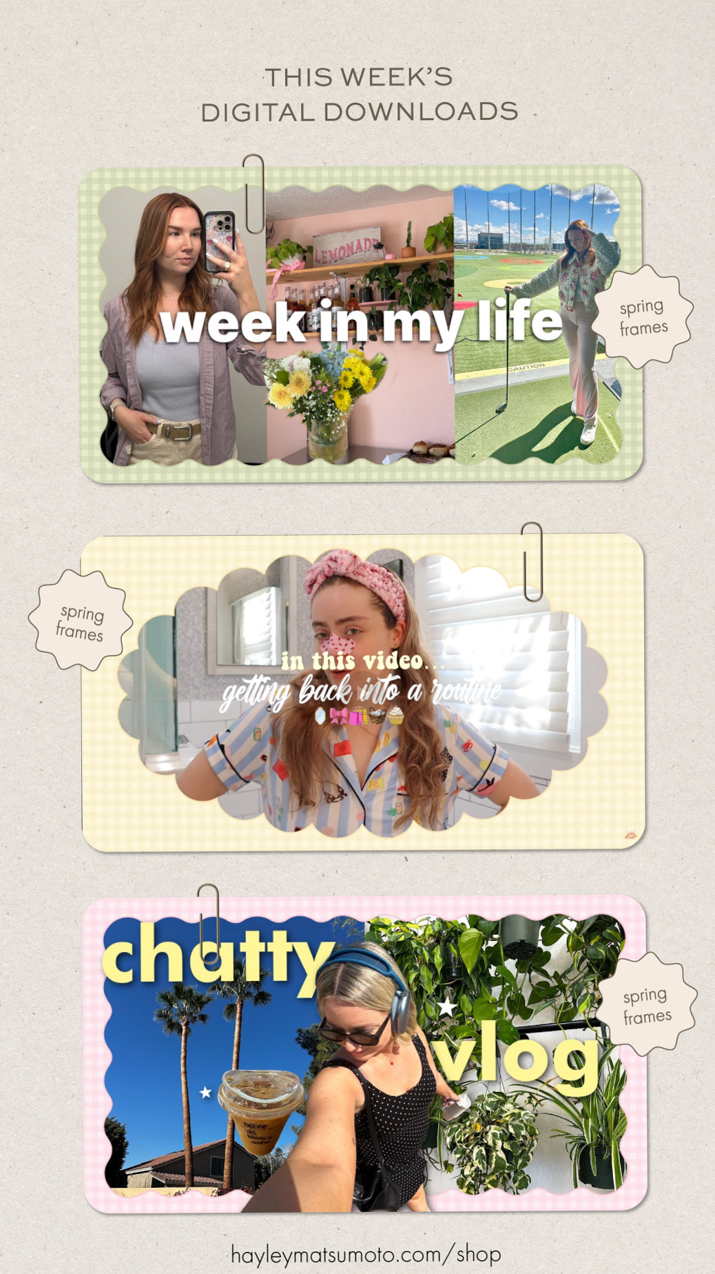 👰 🥂 Spring YouTube Frames & Thumbnail Templates | Digital Downloads | stay inspired all year long