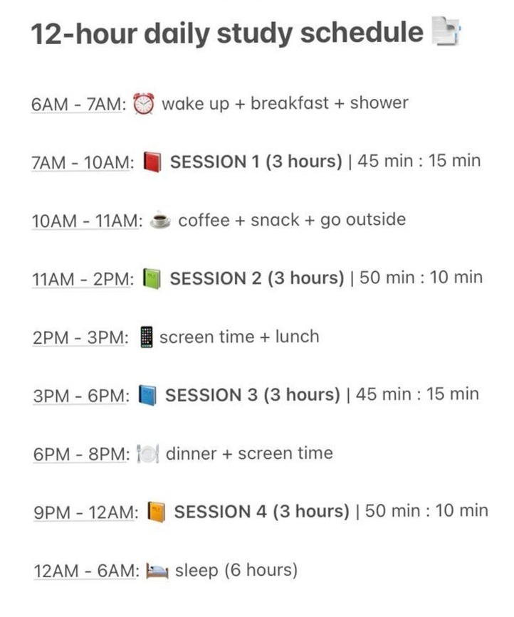 🎀 🎀 stay inspired all year long: 12-Hour Study Schedule for High-Focus Students