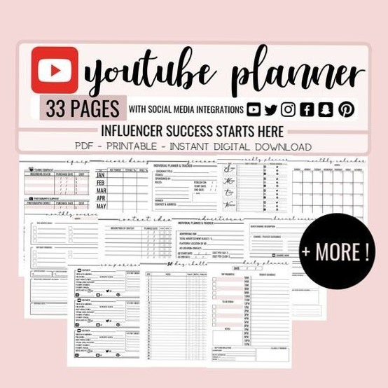 🤍 🕯️ stay inspired all year long: Social Media Content Planner for YouTube, Instagram, Twitter, Facebook, Snapchat & Pinterest | Digital Design Asset