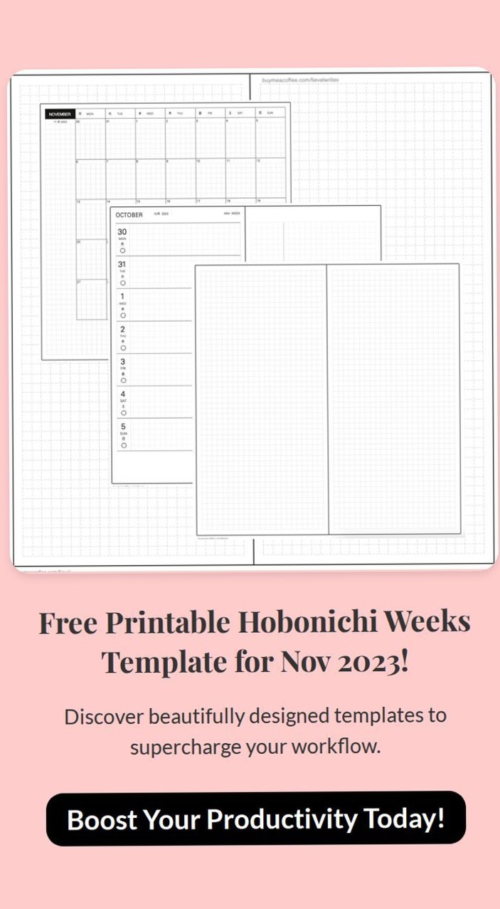 📝 📅 stay inspired all year long: Free Hobonichi Weeks Template Nov 2026 Printable